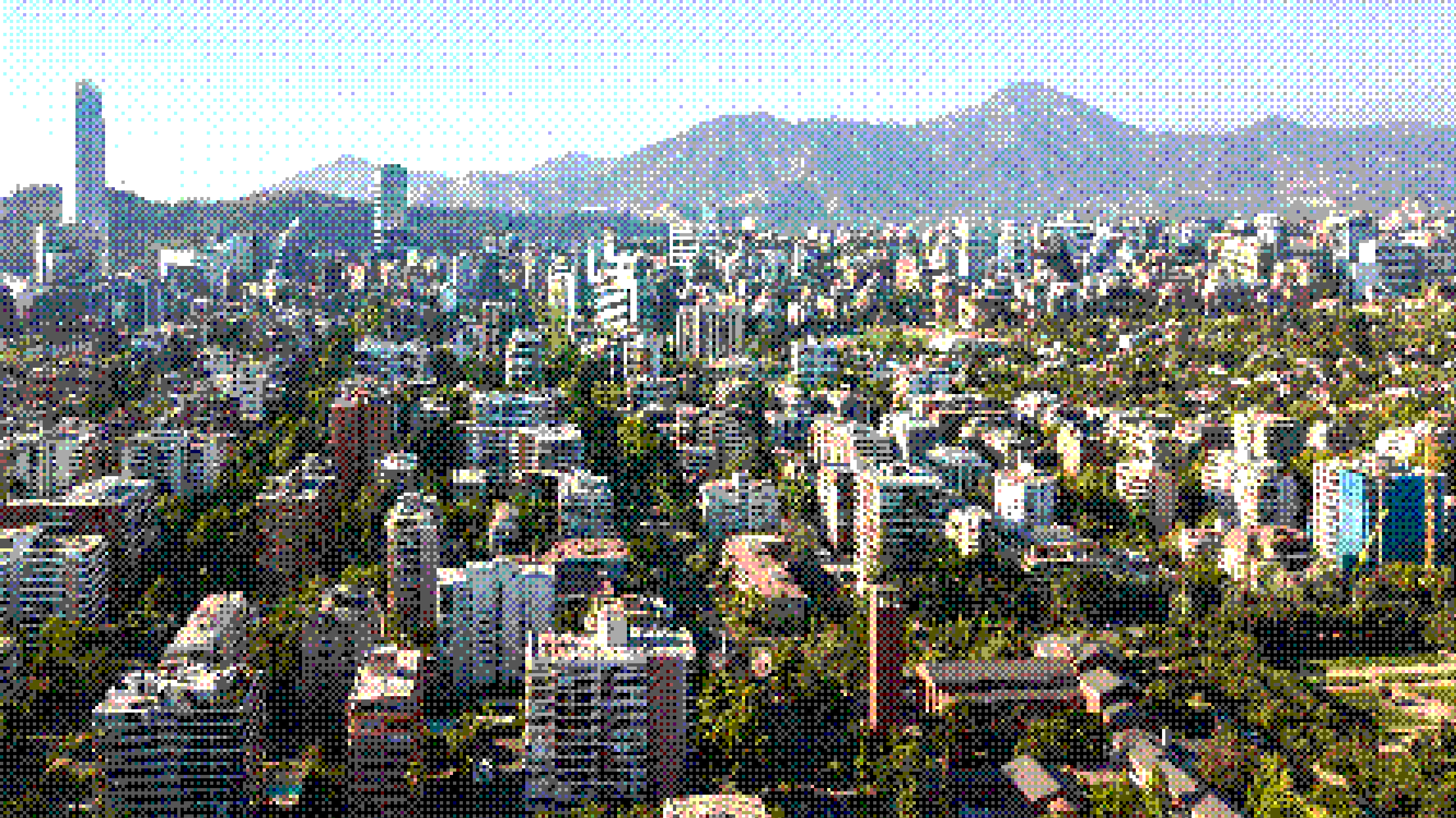 Vista tramada de una ciudad y sus hogares